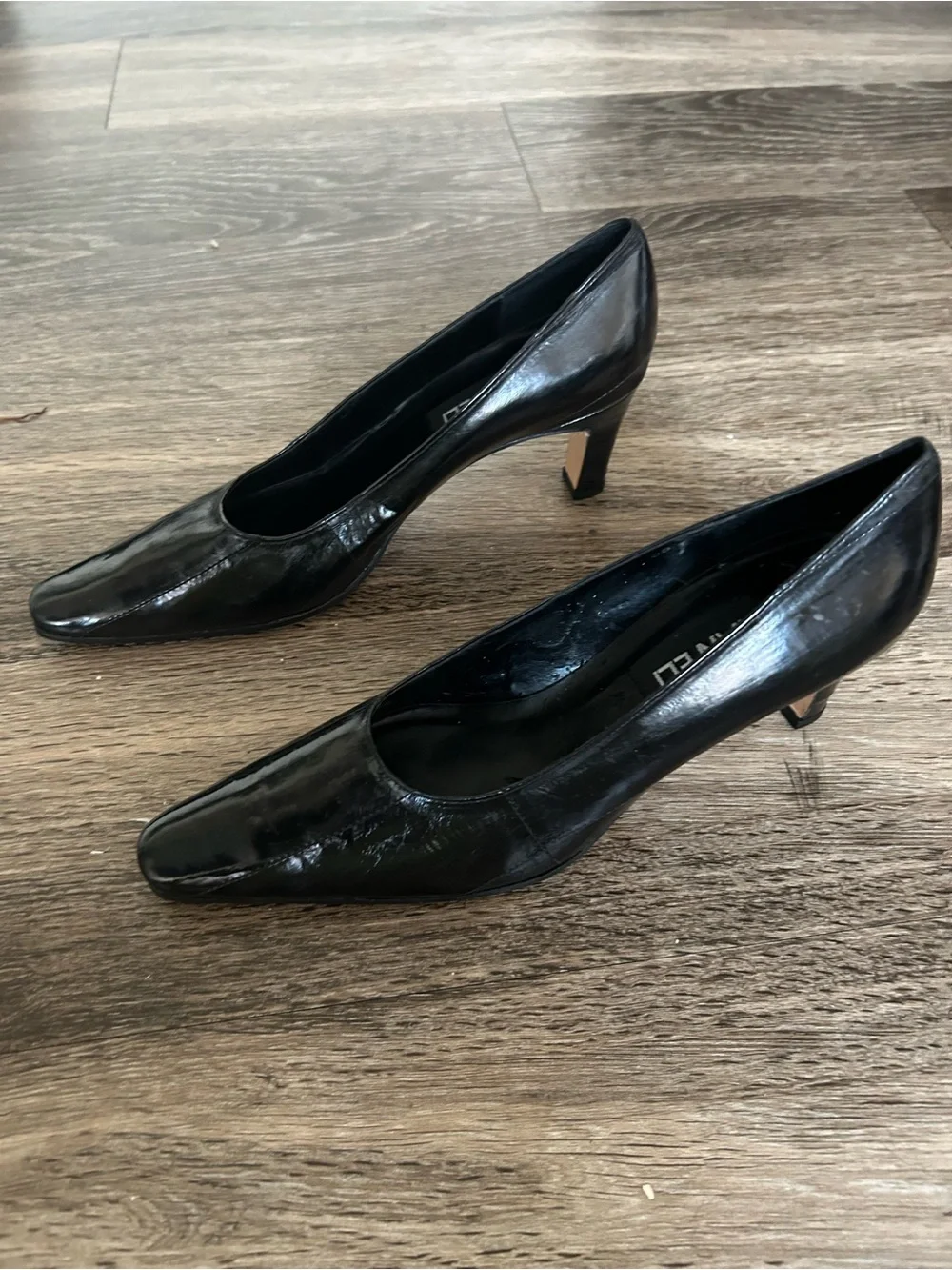 Vaneli Black Patent Leather Square-Toe Pumps